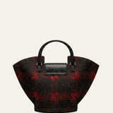 Abanico Large in Red Tartan/Black Leather