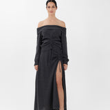 Cashmere Long Skirt in Gray