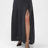 Cashmere Long Skirt in Gray