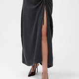 Cashmere Long Skirt in Gray