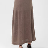 Cashmere Long Skirt in Sand