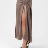 Cashmere Long Skirt in Sand
