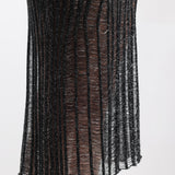 Luxe Ribbed Midi Skirt in Black