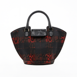 Abanico Large in Red Tartan/Black Leather
