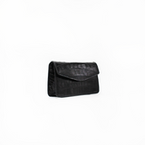 Le Clutch in Glossy Black Croc