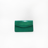 Le Clutch in Glossy Emerald Croc