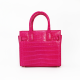 Le Tote Medium in Hot Pink Croc