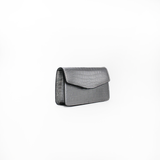 Le Clutch in Chrome Silver Croc