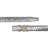 XK Mini Belt in Metallic Silver Python