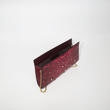 Ivy Clutch in Wine Water Snake w/ Crystals