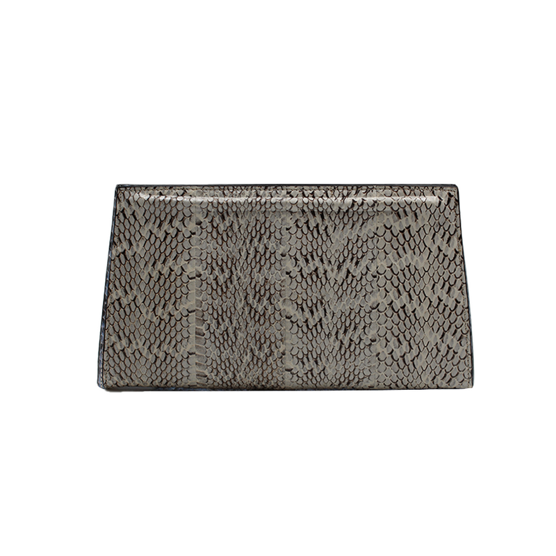 Ivy Clutch in Natural and Navy Water Snake