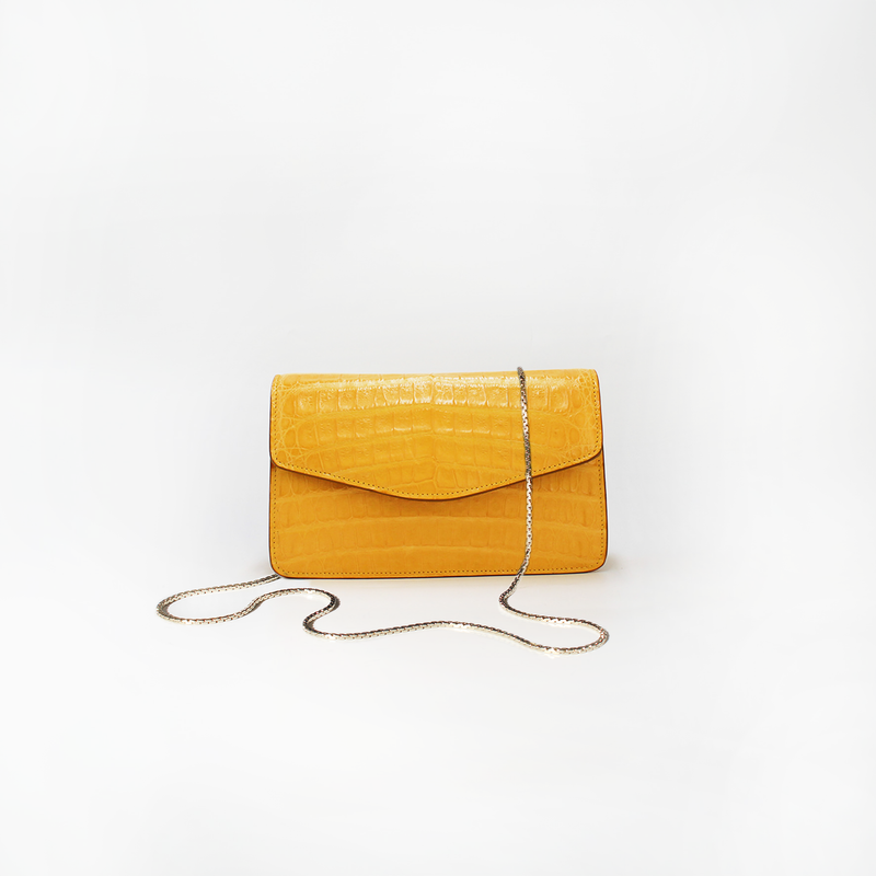 Le Clutch in Yellow Croc