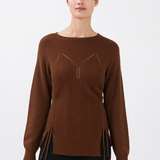 Cashmere Corset Sweater in Brown