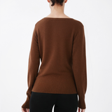 Cashmere Corset Sweater in Brown