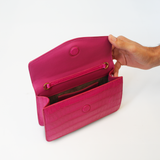 Le Clutch in Hot Pink Croc