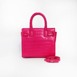 Le Tote Small in Hot Pink Croc