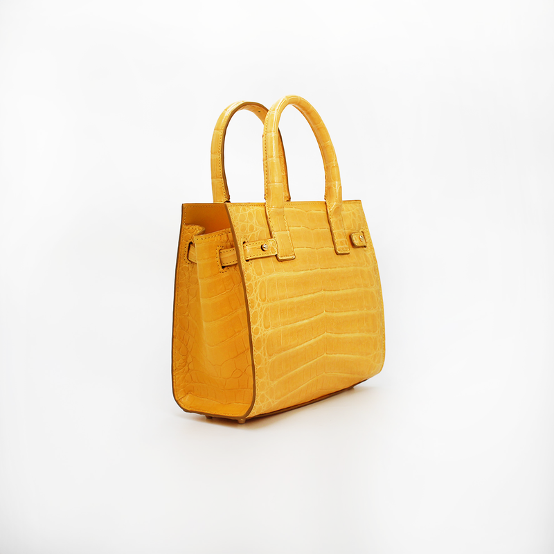 Le Tote Small in Yellow Croc