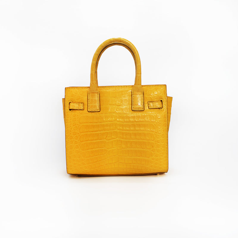 Le Tote Small in Yellow Croc