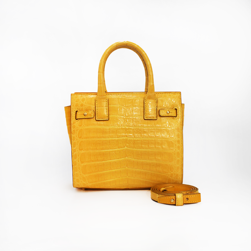 Le Tote Small in Yellow Croc