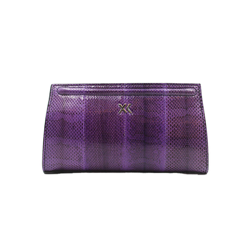Ivy Clutch in Purple and Green Water Snake
