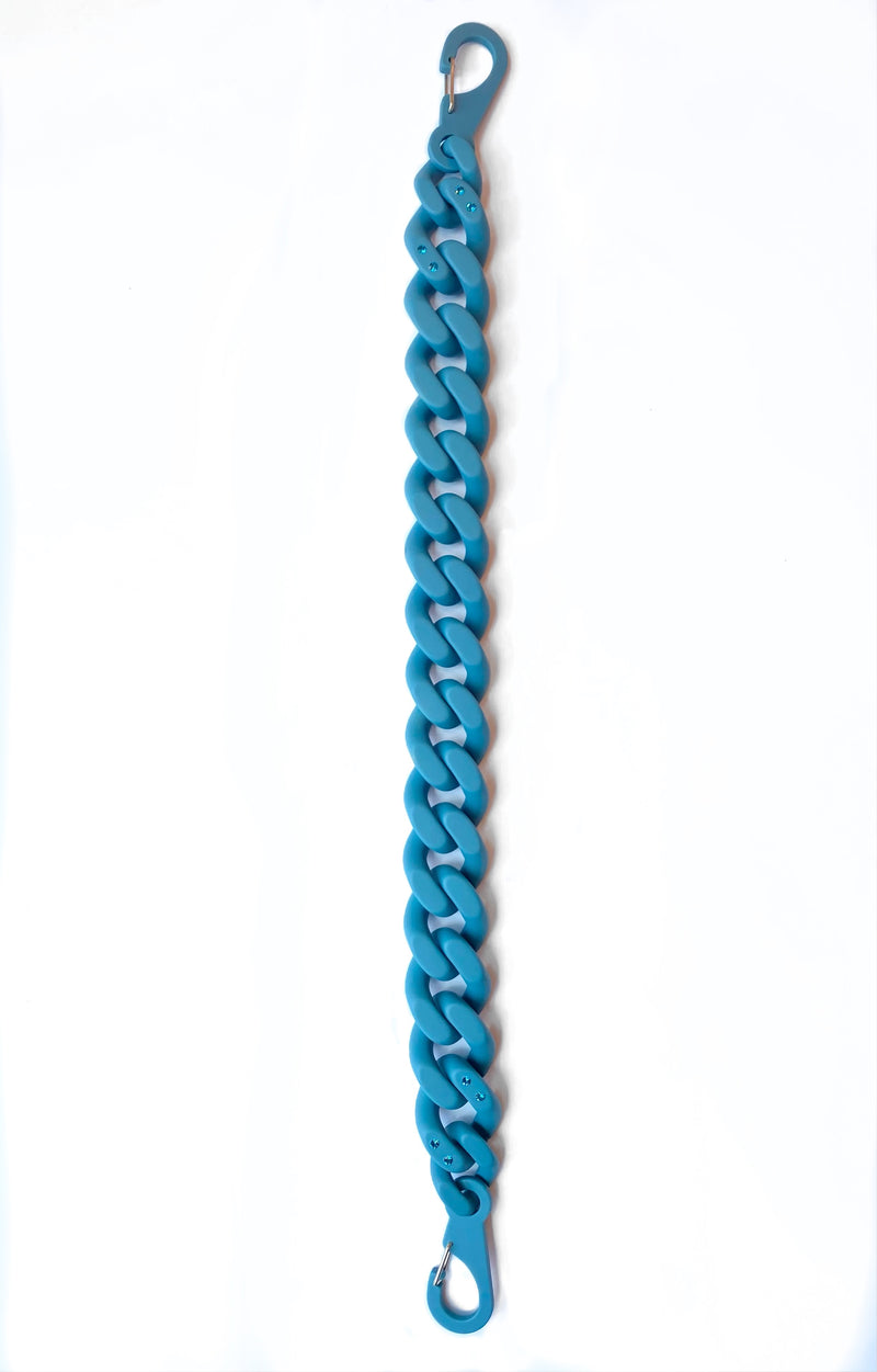 Acrylic Chain  Chunky  in Blue w/Crystals