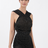 Luxe Ribbed Cross-Front Top in Black