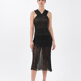 Luxe Ribbed Cross-Front Top in Black