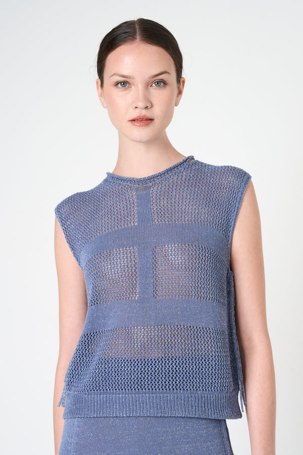 Luxe Sleeveless Top in Denim