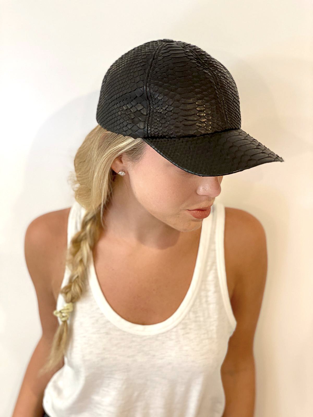 Caps, baseball cap, hat, python, exotic, python hat, – Ximena Kavalekas