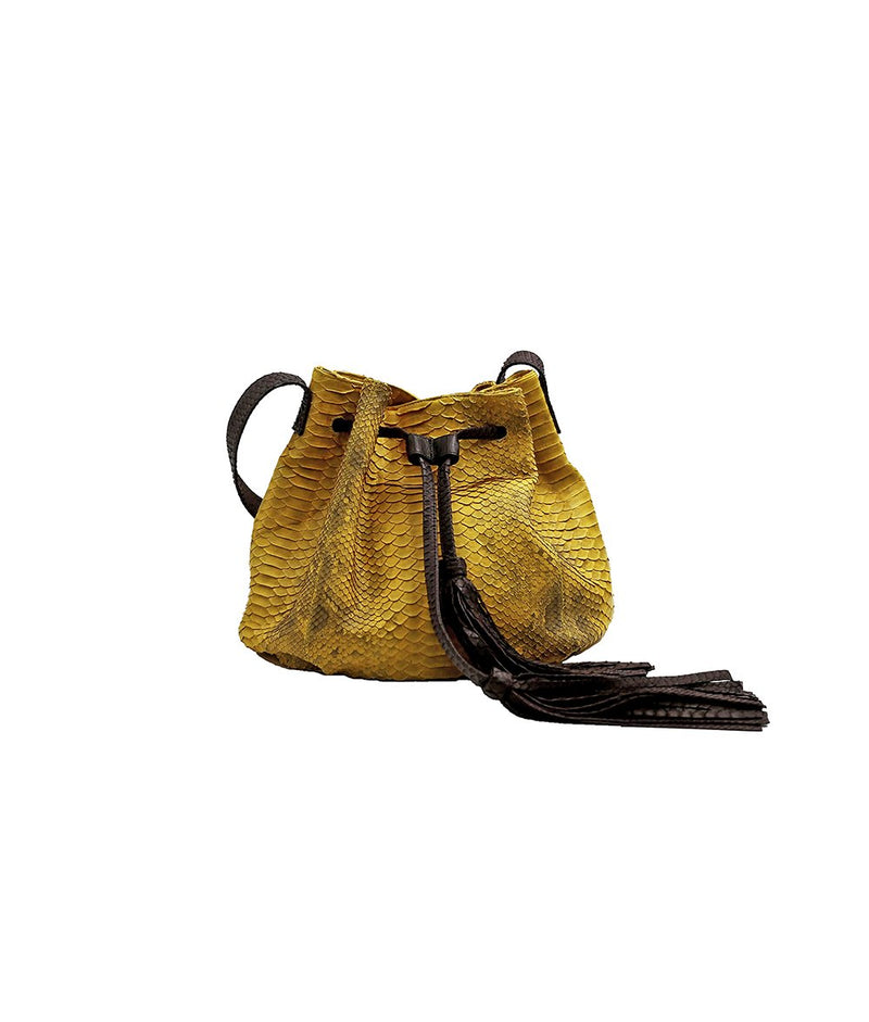Ana Tassel in Yellow Scaled/Chocolate Brown